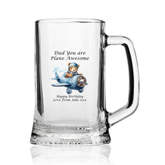 Personalised Awesome Dad Beer Glass Tankard Gift Any Occasion