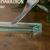 Large Jade Glass Personalised 15cm Colour Male Runner Trophy Award