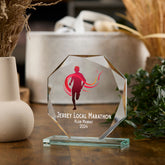 Large Jade Glass Personalised 15cm Colour Male Runner Trophy Award