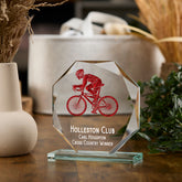 Large Jade Glass Personalised 15cm Colour Cycling Trophy Award
