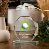 Large Jade Glass Personalised 15cm Colour Golf Trophy Award