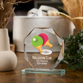 Large Jade Glass Personalised 15cm Colour Table Tennis Trophy Award