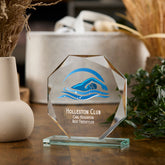 Large Jade Glass Personalised 15cm Colour Swimming Trophy Award