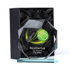 Large Jade Glass Personalised 15cm Colour Tennis Trophy Award