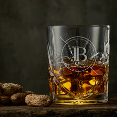 Customised Bespoke Crystal Cut Whisky Glass Any Logo Engraved