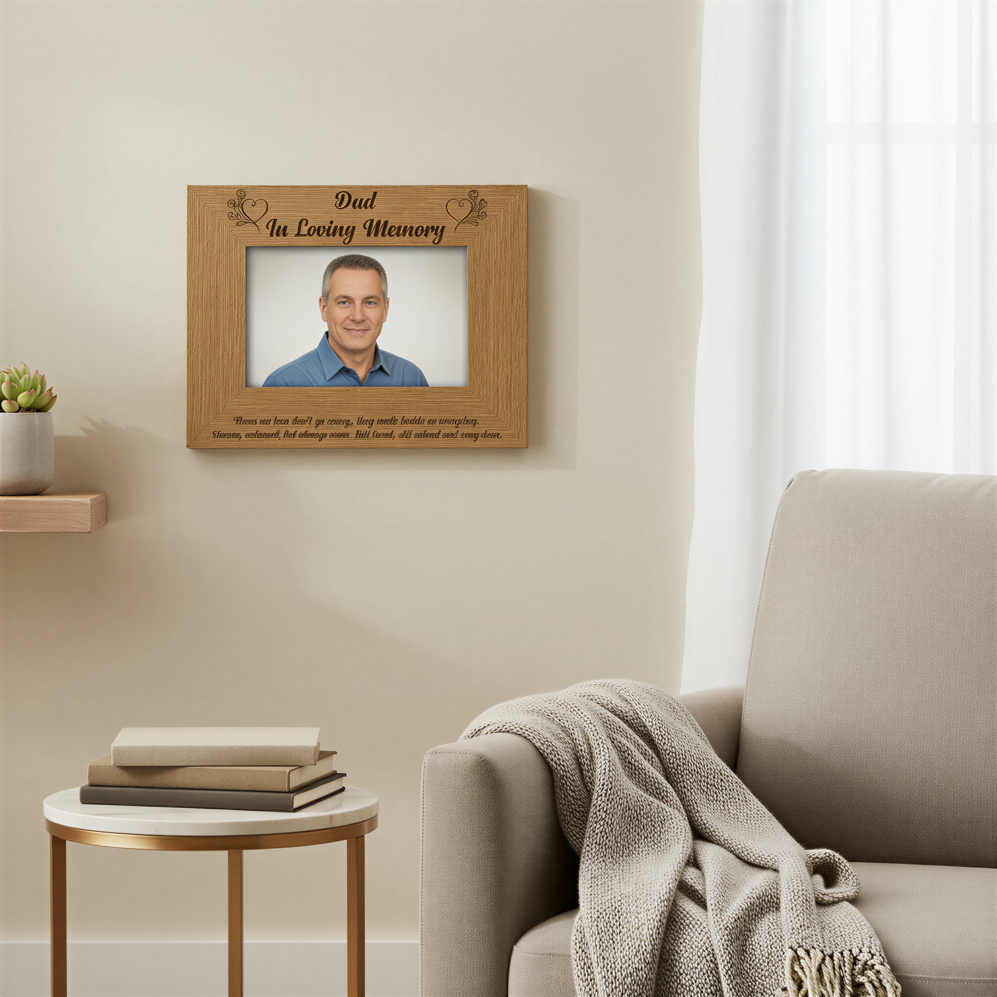 Dad Memorial Remembrance Wooden Photo Frame Engraved Daddy Photo Frame ukgiftstoreonline