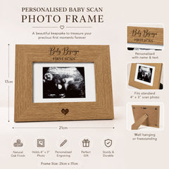 Personalised Baby Scan Frame, First Scan Photo Frame With Stand Photo Frame ukgiftstoreonline
