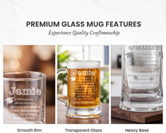 Personalised Beer Tankard – Engraved Glass Mug 510ml | Graduation Gift Boxed ukgiftstoreonline