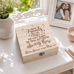 Personalised Keepsake Box - Custom Engraved Wooden Photo Storage Gift For Friendship Keepsake Memory Box ukgiftstoreonline