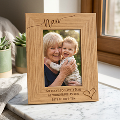 Personalised Nan Love Heart Engraved Portrait Photo Frame Gift personalised photo frames ukgiftstoreonline