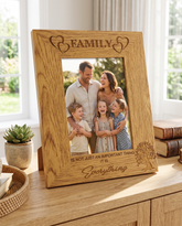 Wooden Photo Frame – Family Photo Frame With Oak Wood Finish & Engraving Family Photo frame ukgiftstoreonline