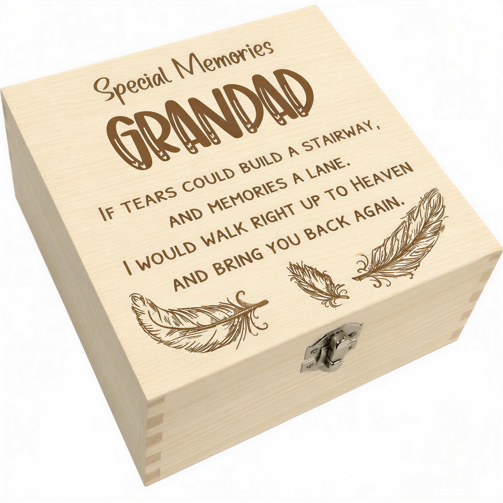 Grandad In Loving Memory Engraved Wooden Keepsake Box Gift Keepsake Memory Box ukgiftstoreonline