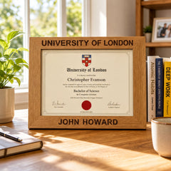 Personalised Wooden Landscape Graduation Certificate Holder Frame personalised photo frames ukgiftstoreonline