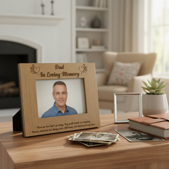 Dad Memorial Remembrance Wooden Photo Frame Engraved Daddy Photo Frame ukgiftstoreonline