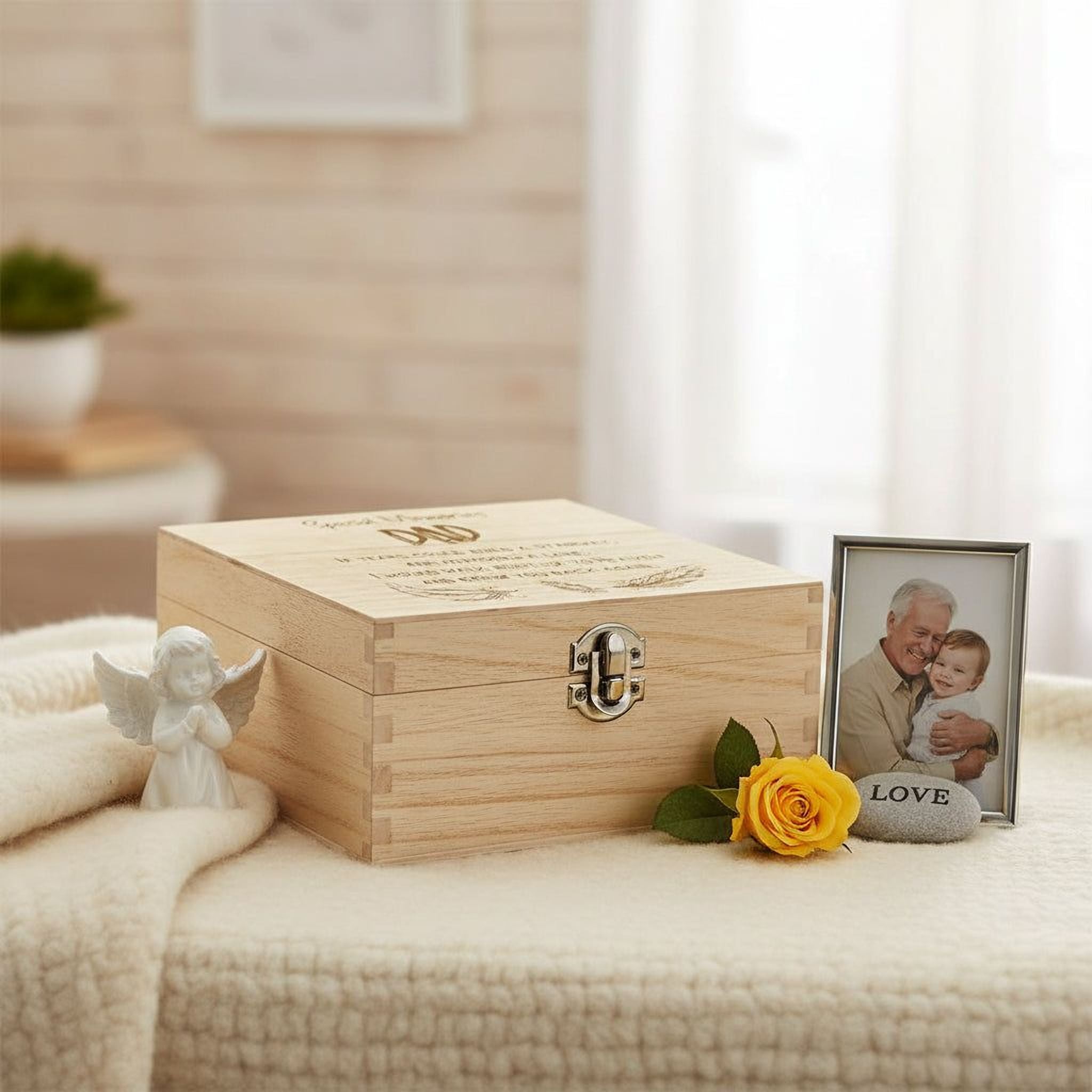 Dad In Loving Memory Engraved Wooden Keepsake Box Gift Keepsake Memory Box ukgiftstoreonline