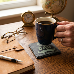 Personalised Dad Coaster – Stone Slate Drink Coaster | Best Dad Gift Personalised Slate Marker ukgiftstoreonline