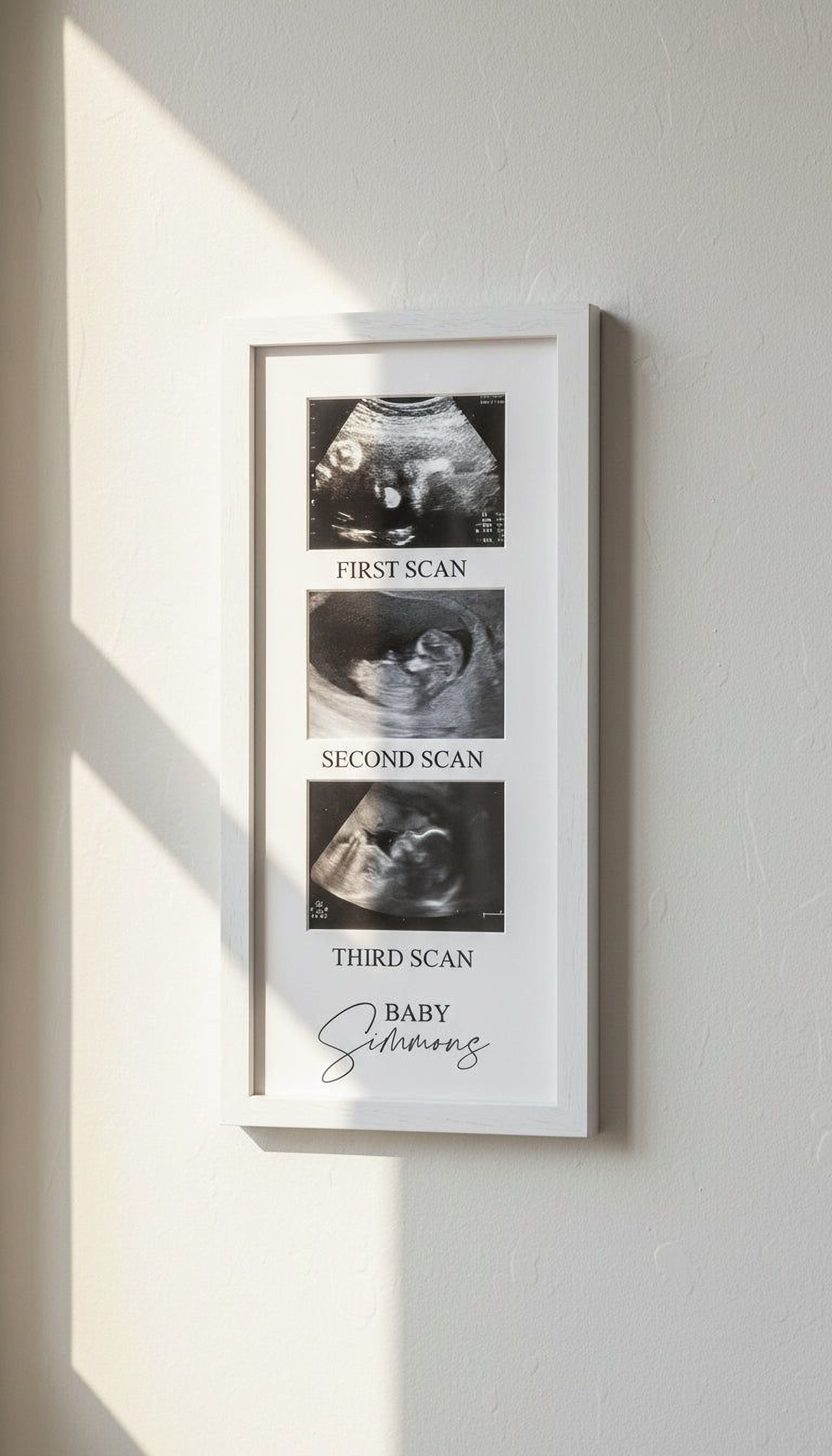 Personalised Baby Scan Photo Frame With Multi aperture Three Photos Photo Frame ukgiftstoreonline