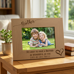 Personalised Brother Photo Frame - Engraved Wooden Picture Frame Gift For Memorable Display Nephew Photo Frame ukgiftstoreonline