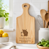 Engraved Wooden Serving Board, Personalised Cheese Board, Highland Cow chopping Board ukgiftstoreonline
