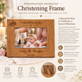 Personalised Engraved Wooden Christening Photo Picture Frame Landscape With Church Sketch Photo Frame ukgiftstoreonline
