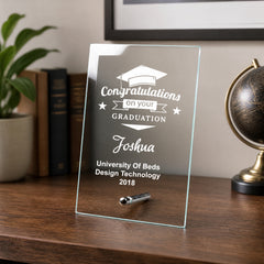 Personalised Congratulations On Your Graduation Gift Glass Plaque Personalised Crystal Glass ukgiftstoreonline