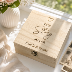 ukgiftstoreonline Personalised Our Love Story Memory Keepsake Gift Box With Heart Keepsake Gift ukgiftstoreonline