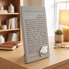 Graduate Plaque Gift – Standing Plaque With Sentimental Quote & Raised Graduation Hat Nan Photo Frame ukgiftstoreonline