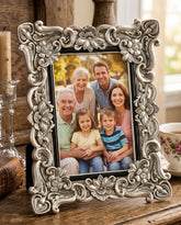 Vintage Style Antique Silver Floral Resin Frame With Crystals 4x6 photo frame ukgiftstoreonline