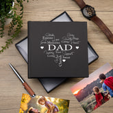 Dad Word Heart Black Photo Picture Album 50 x 6"x4"