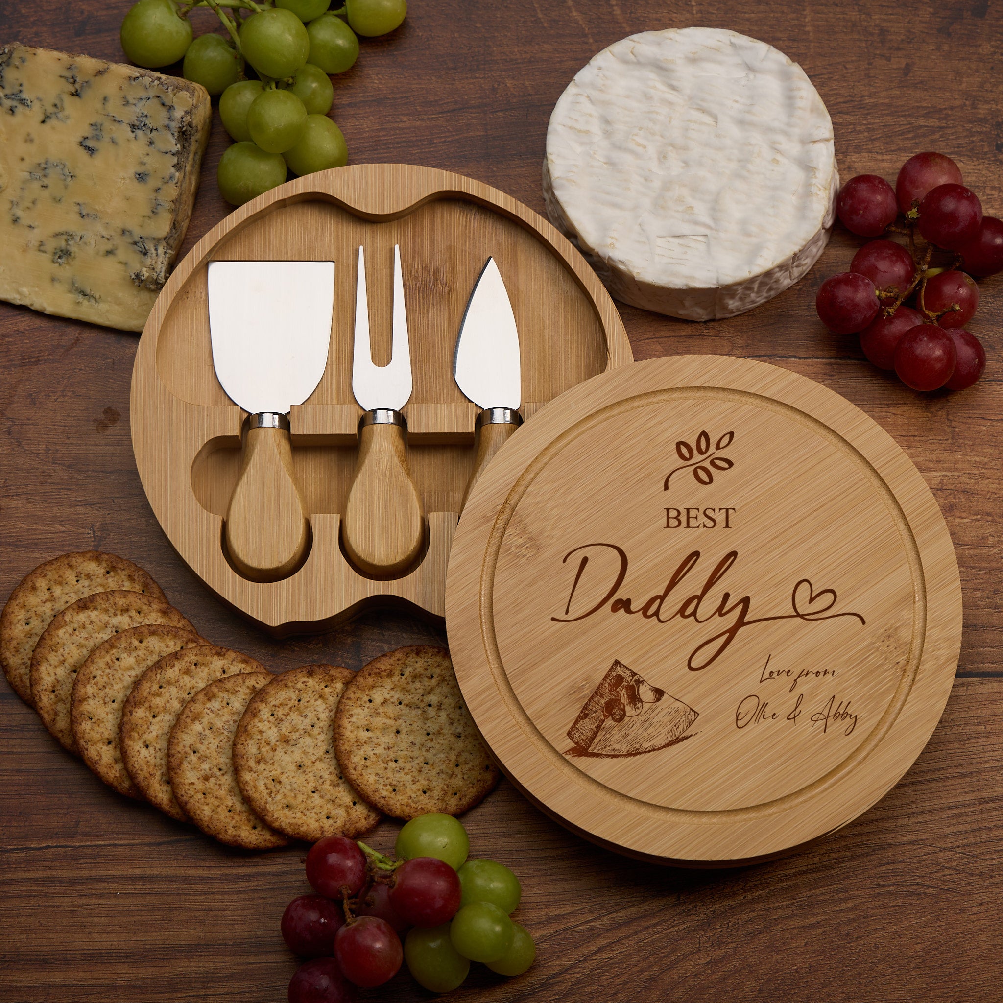 Personalised Family Sentiment Cheeseboard Gift Any Occasion Cheese Board ukgiftstoreonline Daddy