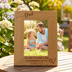 Personalised Dad Love Heart Engraved Portrait Photo Frame Gift personalised photo frames ukgiftstoreonline