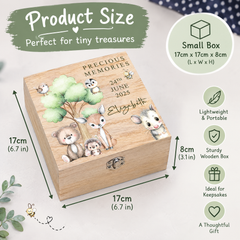 Personalised Wooden Baby Memory Keepsake Box With Woodland Animals Keepsake Memory Box ukgiftstoreonline