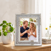 Crushed Crystal Photo Frame, Silver Mirrored Jewel, 5X7 Inch ukgiftstoreonline