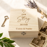 ukgiftstoreonline Personalised Our Love Story Memory Keepsake Gift Box With Heart Keepsake Gift ukgiftstoreonline
