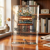 Personalised Teacher Plaque Gift With Floral Books Personalised Plaque Sign ukgiftstoreonline