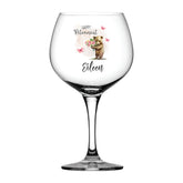 Personalised Retirement Cocktail Gin Glass Gift For Her With Bear Personalised Gin Glasses ukgiftstoreonline