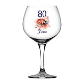 Personalised Any Age Birthday Cocktail Gin Glass Gift With Ladybird 18th 21st 30th 40th 50th 60th 70th 80th