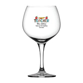 Personalised Teacher Cocktail Gin Drink Glass Gift With Apples and Pencils