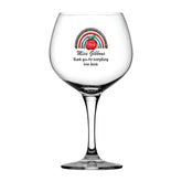 Personalised Teacher Cocktail Gin Drink Glass Gift With Rainbow and Apples