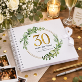 Personalised 30th Birthday Gift for her Scrapbook Photo Album Gold Wreath Design Scrapbook ukgiftstoreonline