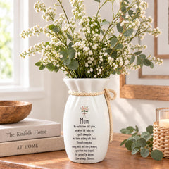 Personalised Flower Vase Gift For Mum, Custom Name, Twine Detail ukgiftstoreonline