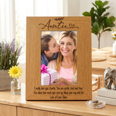 Wooden Auntie Photo Frame Gift Portrait With Sentiment and Leaf Design Photo Frame ukgiftstoreonline