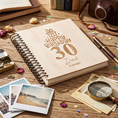Personalised Wooden Photo Album – Large Engraved Birthday Keepsake Gift Birthday Photo Album ukgiftstoreonline