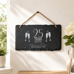ukgiftstoreonline Personalised Slate 25th Anniversary Plaque Gift Personalised Slate Marker ukgiftstoreonline