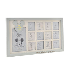 Personalised Baby Boy 12 Month Disney Mickey Mouse Photo Frame