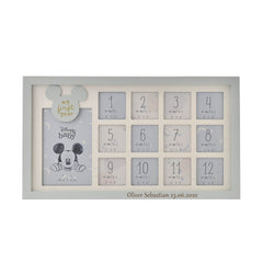 Personalised Baby Boy 12 Month Disney Mickey Mouse Photo Frame
