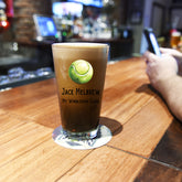 Personalised Tennis Themed Beer Glass Gift For Birthday Or Events