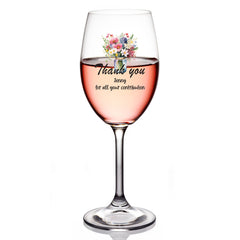 Personalised Thank you Wine Glass Gift For Her With Floral Vase Personalised Gin Glasses ukgiftstoreonline