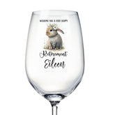 Personalised Retirement Wine Glass Gift For Her With Bunny Personalised Gin Glasses ukgiftstoreonline
