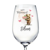 Personalised Retirement Wine Glass Gift For Her With Teddy Personalised Gin Glasses ukgiftstoreonline